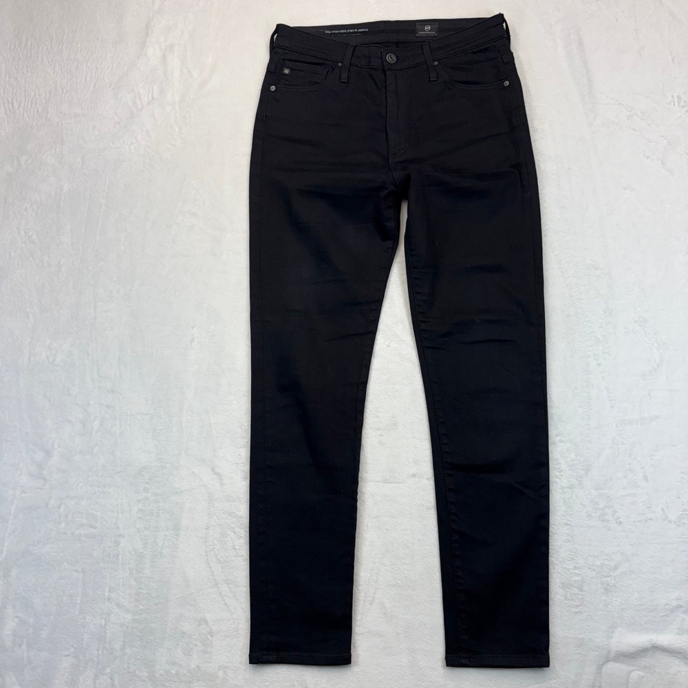 AG Adriano Goldschmied High Rise Stevie Ankle Jeans Black 26R Skinny Straight